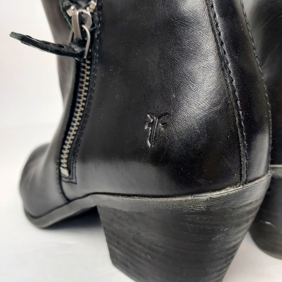 FRYE Judith Ankle Booties Black Leather 7 - Picture 11 of 16